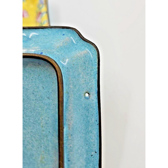 2 Antique Chinese Export Enamel Copper Pin Plates. 19th c. Canton Famille Rose - Picture 6 of 14